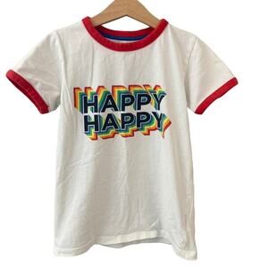 Little Bird Happy Rainbow Retro Ringer Tee - 7-8Y